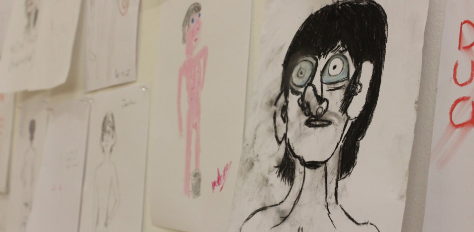 Colin's life drawing on our gallery wall